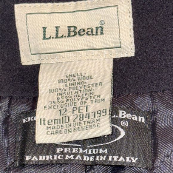 LL Bean Lambswool Duffel Coat SZ 12 Petite - Picture 8 of 10